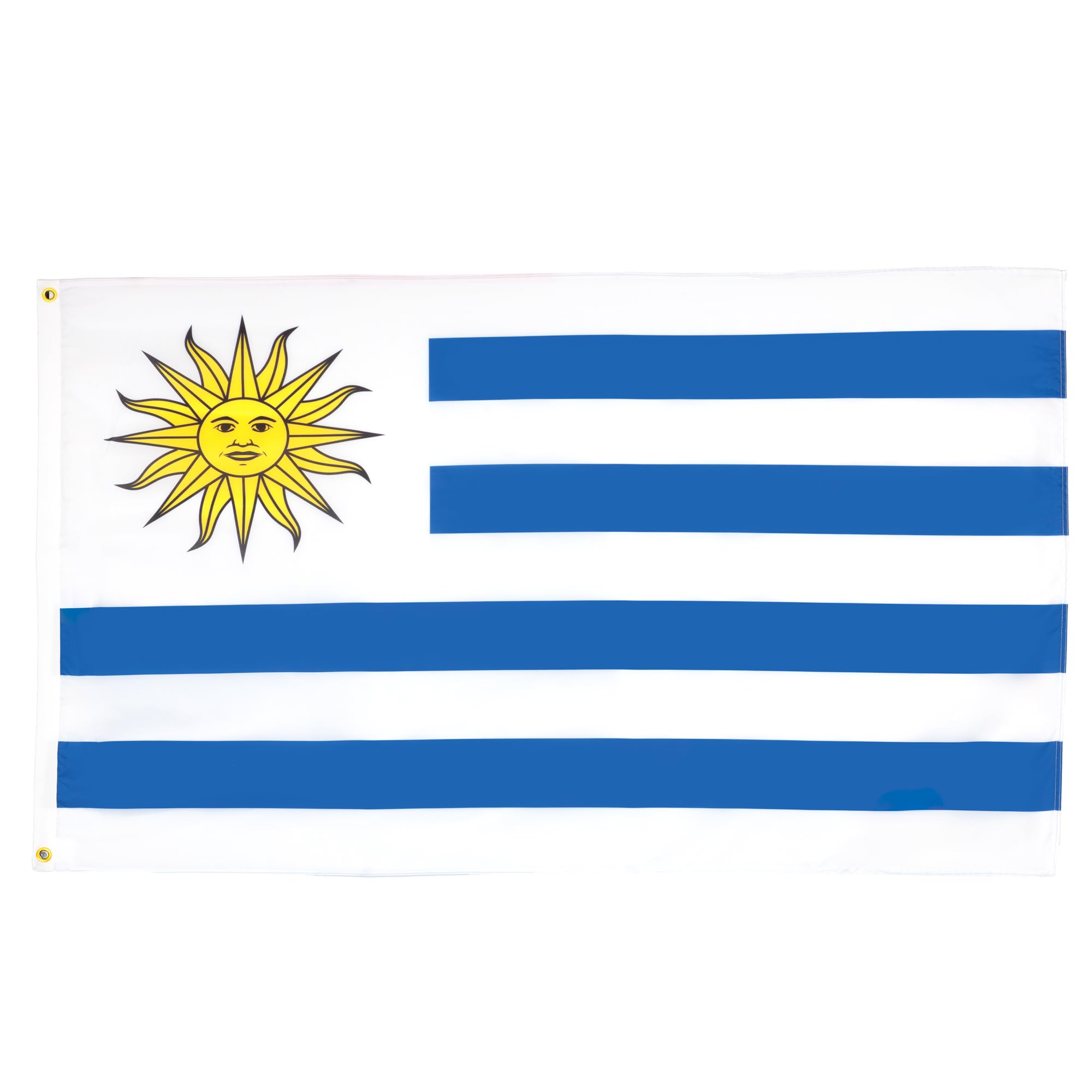 AZ FLAG - Uruguay Flag - 2x3 Ft - Light Polyester Uruguayan Banner with Two Brass Eyelets - Fade Resistant - Vivid Colors - 2' x 3' Feet - 90x60 Cm — image 1