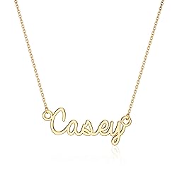 Turandoss Casey Necklace, 14K Gold Plated Name
