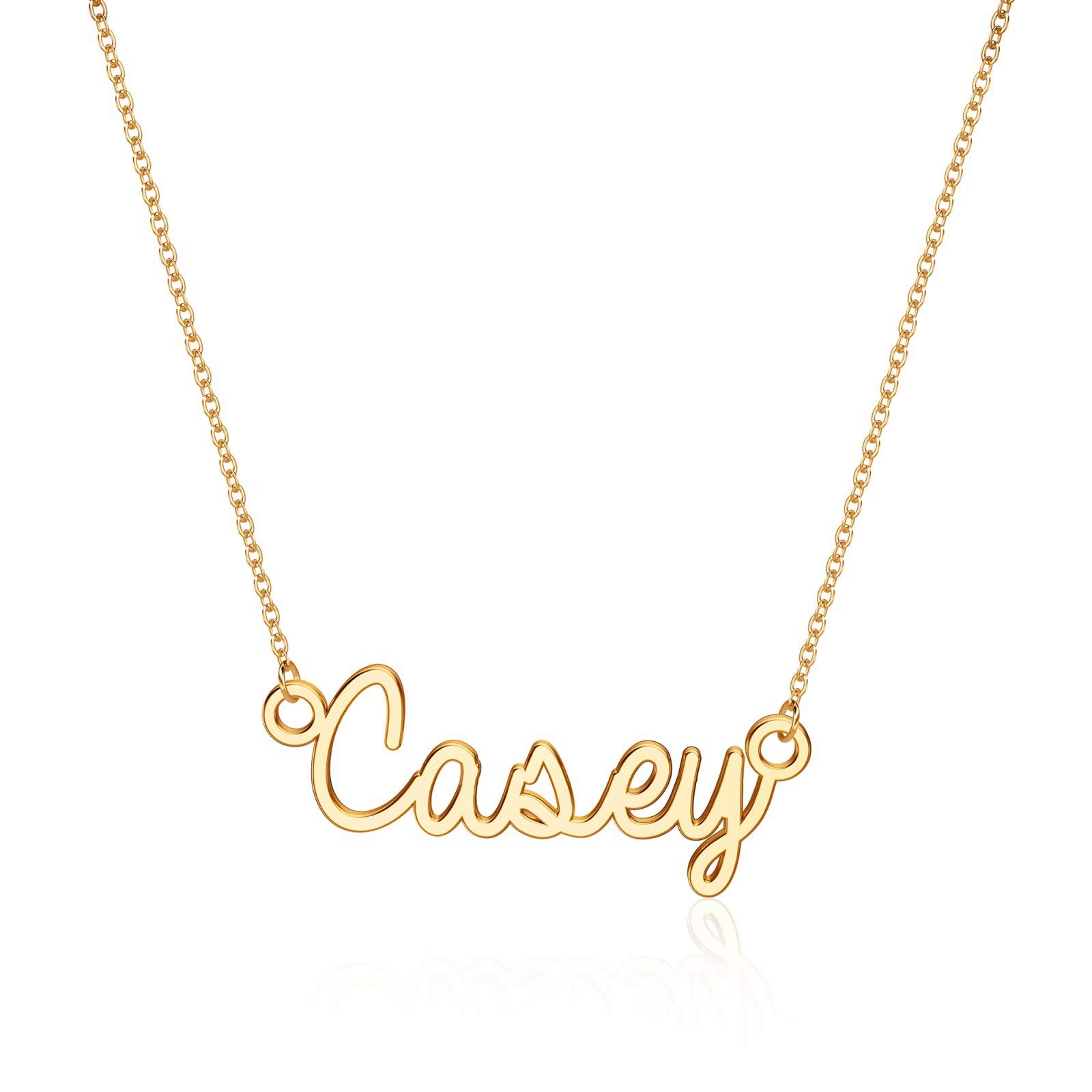 Turandoss Casey Necklace, 14K Gold Plated Name