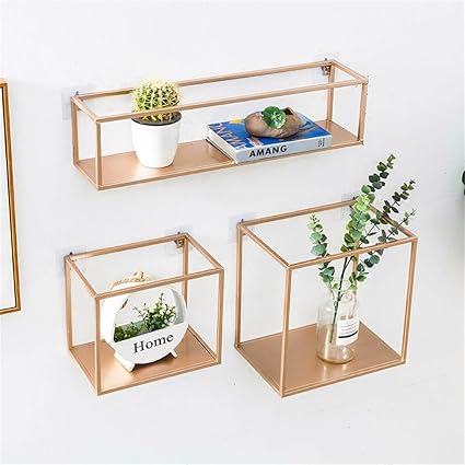 Q-ZHI Eisen Wand-Regal Metall Kreative Schlafzimmer Wand Bücherregal