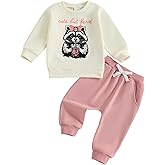 allshope Toddler Baby Girl Fall Outfit Letter Print Sweatshirt Tops Elastic Waist Pant Cute Infant Newborn Winter Clothes Set