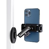 Gym Magnetic Phone Holder Mount with 360° Adjustable Dual Ballhead Magic Arm, Magnet Base Phone Mount for Gym Equipment, Refrigerator, or Any Ferrous Metal Surface, Compatible with All Smartphones