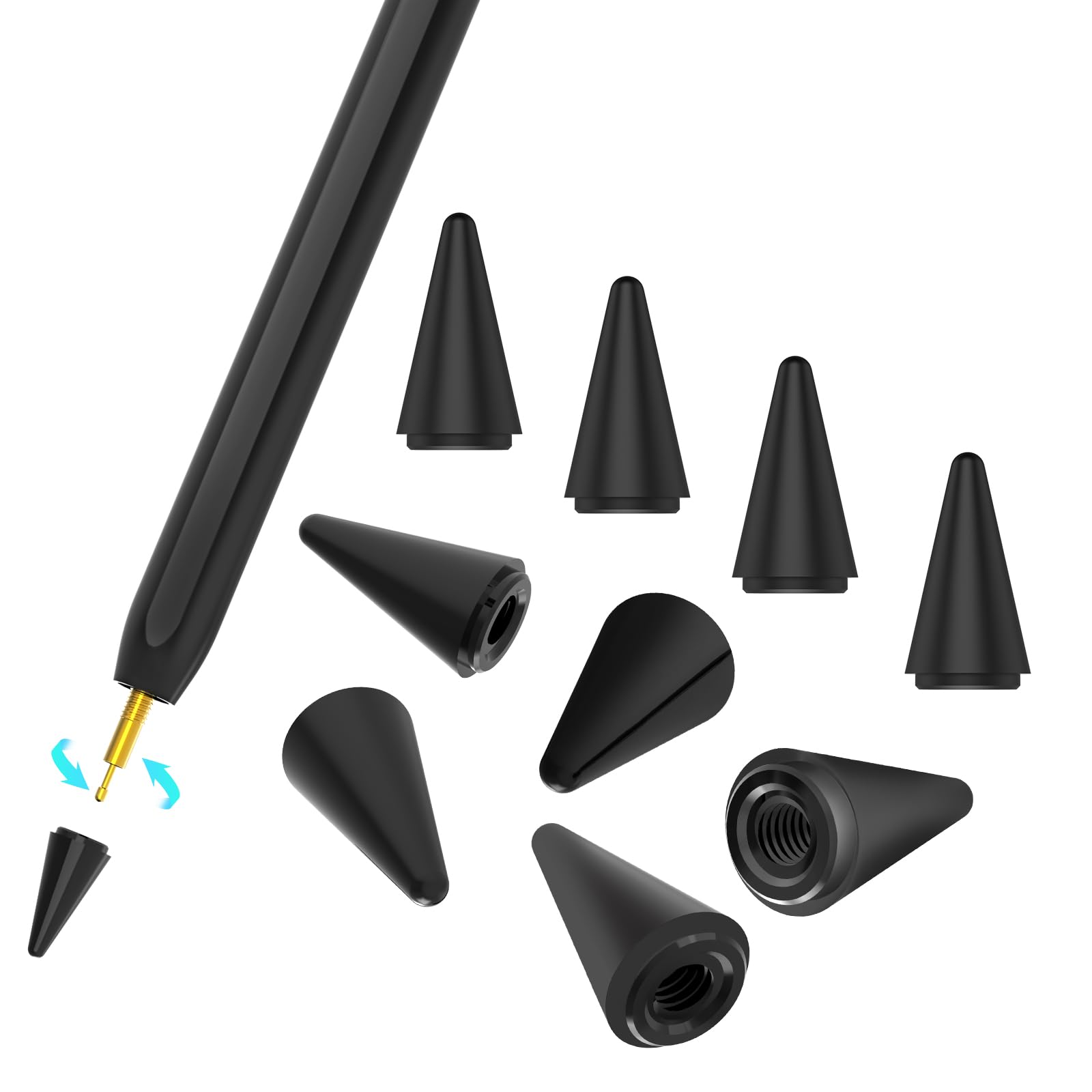 Photo 1 of 10 Pack for Apple Pencil Tips, Only Compatible with Our ZXA iPad Pencil 2018-2025, Pencil Nib for iPad A16/10th/9th/8th/7th/6th Gen, iPad Pro 11/12.9 2022-2018, iPad Mini A17Pro/6/5, Air 13"/11"/5/4/3