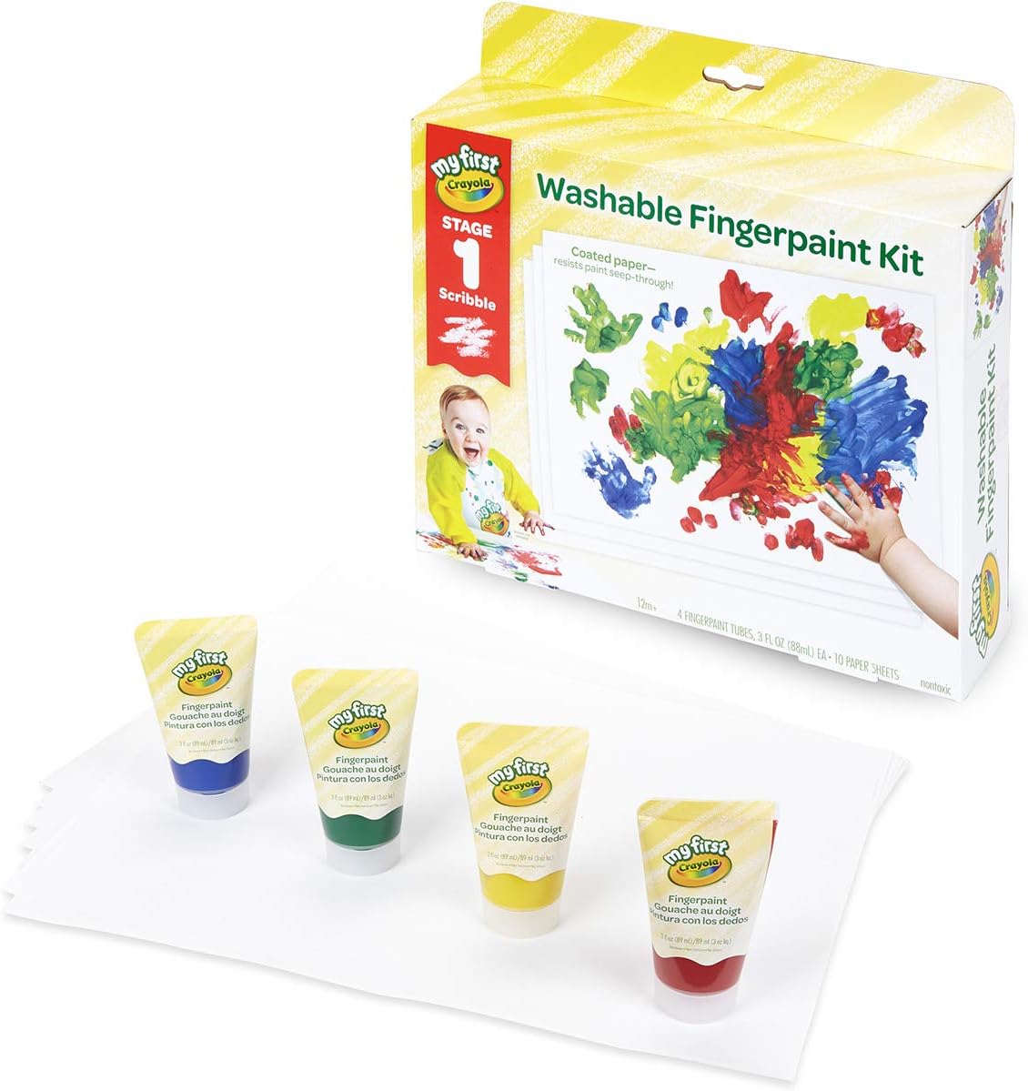 Crayola My First Finger Paint for Toddlers, Painting Paper Included