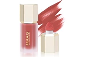 KIMUSE Liquid Blush, Long-Wearing Pigmented Soft Cream Face Blush, Waterproof, Smudge Proof, Dewy Finish