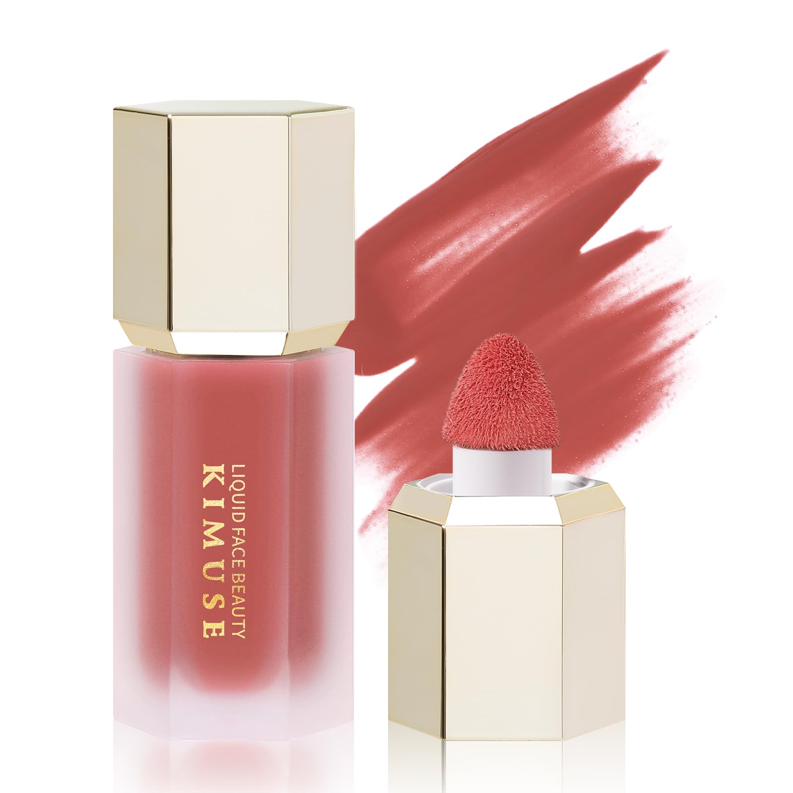 KIMUSE Liquid Blush, Soft Cream Blush Face Blush, Liquid Blush for Cheeks, Long-Wearing Pigmented Blush, Waterproof, Smudge Proof, Dewy Finish