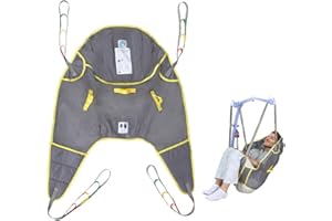 EZ Assistive Patient Lift Divided Leg Sling with Head Support, Mesh Sling,Safety Working Load 500 lbs (M)