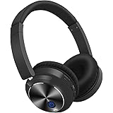 Active Noise Cancelling Headphones Bluetooth Wireless Headsets Built in Microphone HiFi Stereo Over Ear Portable Foldable Comfortable Leather Earbuds for Travel Home Office … (black)