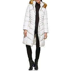 GUESS Women's Midweight Puffer Jacket, Faux Fur