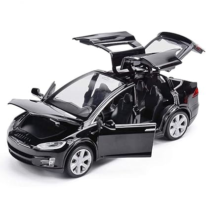 EDTara Simulate Alloy Pull Back Car Kids Toy with Sound and Light Function 1:32 Scale Model X 90 Black