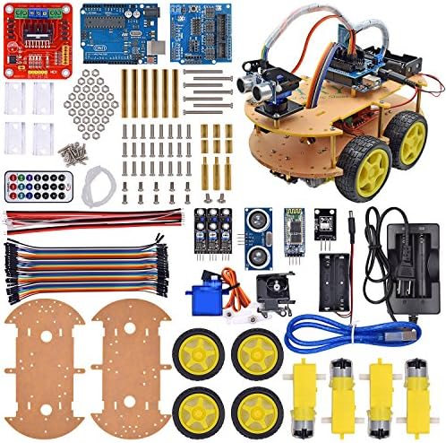 VKmaker UNO Robot Car Kit Bluetooth Chassis suit Tracking Compatible UNO R3 DIY RC Electronic toy robot