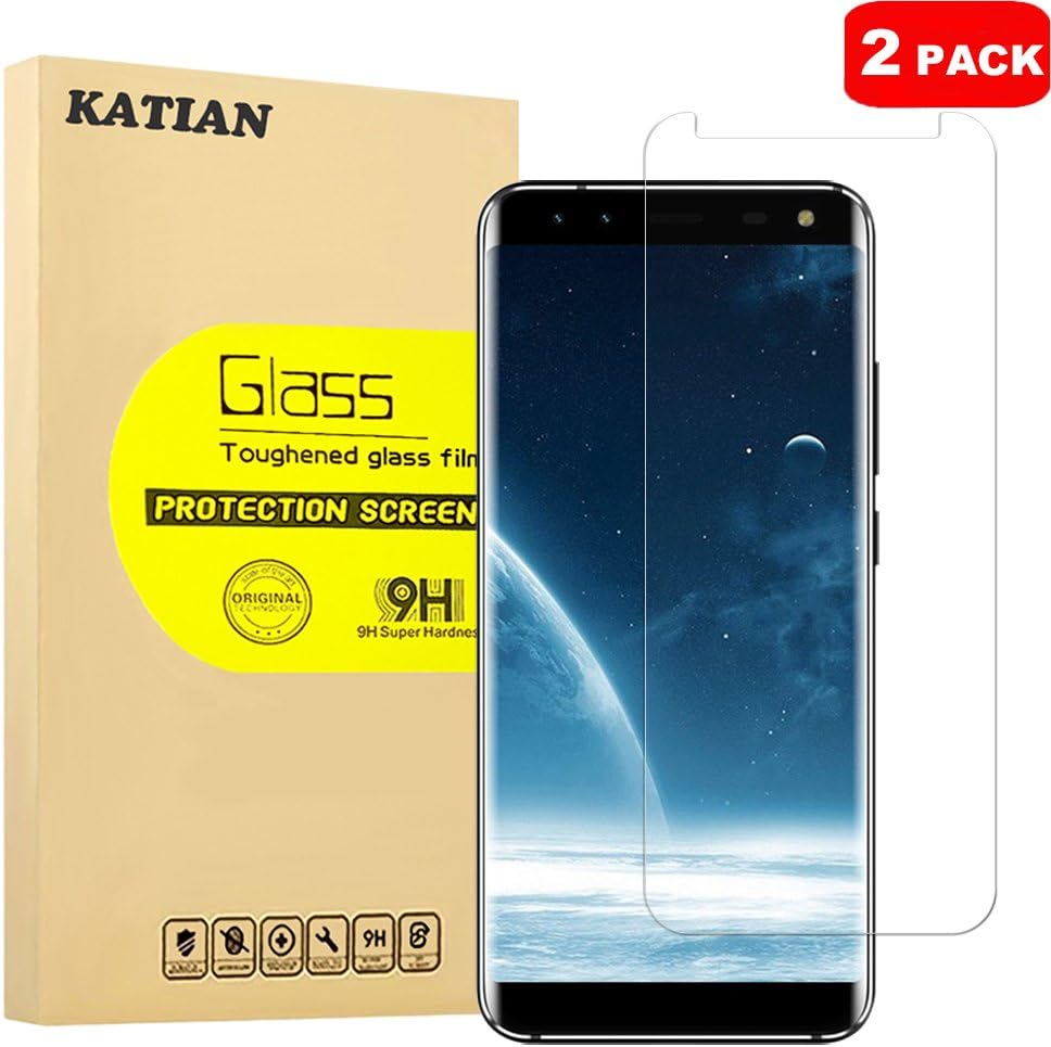 [2 Pack] Leagoo S8 Screen Protector,KATIAN 9H High-Definition Tempered Glass [0.3MM Ultra Thin][Anti-scratch][Anti-Bubble][Anti-Glare] Anti-Fingerprint Protective Film Cover for Leagoo S8