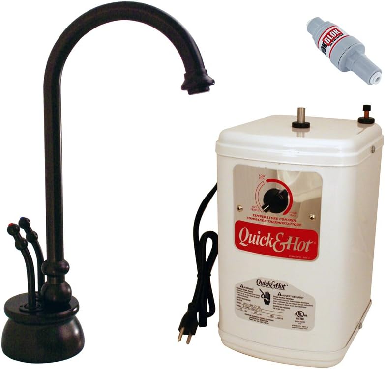 Westbrass D262HFP-12 Docalorah 10" 2-Handle Hot and Cold Water Dispenser Faucet with Instant Hot Water Tank System, Oil Rubbed Bronze