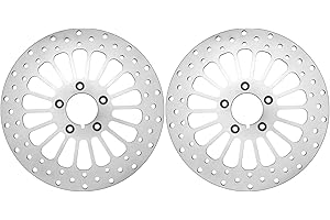 Coimoviol 11.5'' Front Brake Rotor Dsic 2PCS Kit Compatible with Harley Sportsters Davidson Softail Dyna Early Super Glide Motorcycle, Update 420 Stainless Steel Rotor Motorcycle Brake Disc