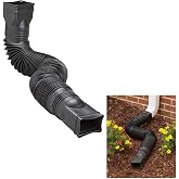 Black Flexible Downspout Extension Gutter Connector Rainwater Drainage