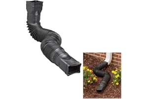 AMERIMAX Black Flexible Downspout Extension Gutter Connector Rainwater Drainage, 25 to 55 inches