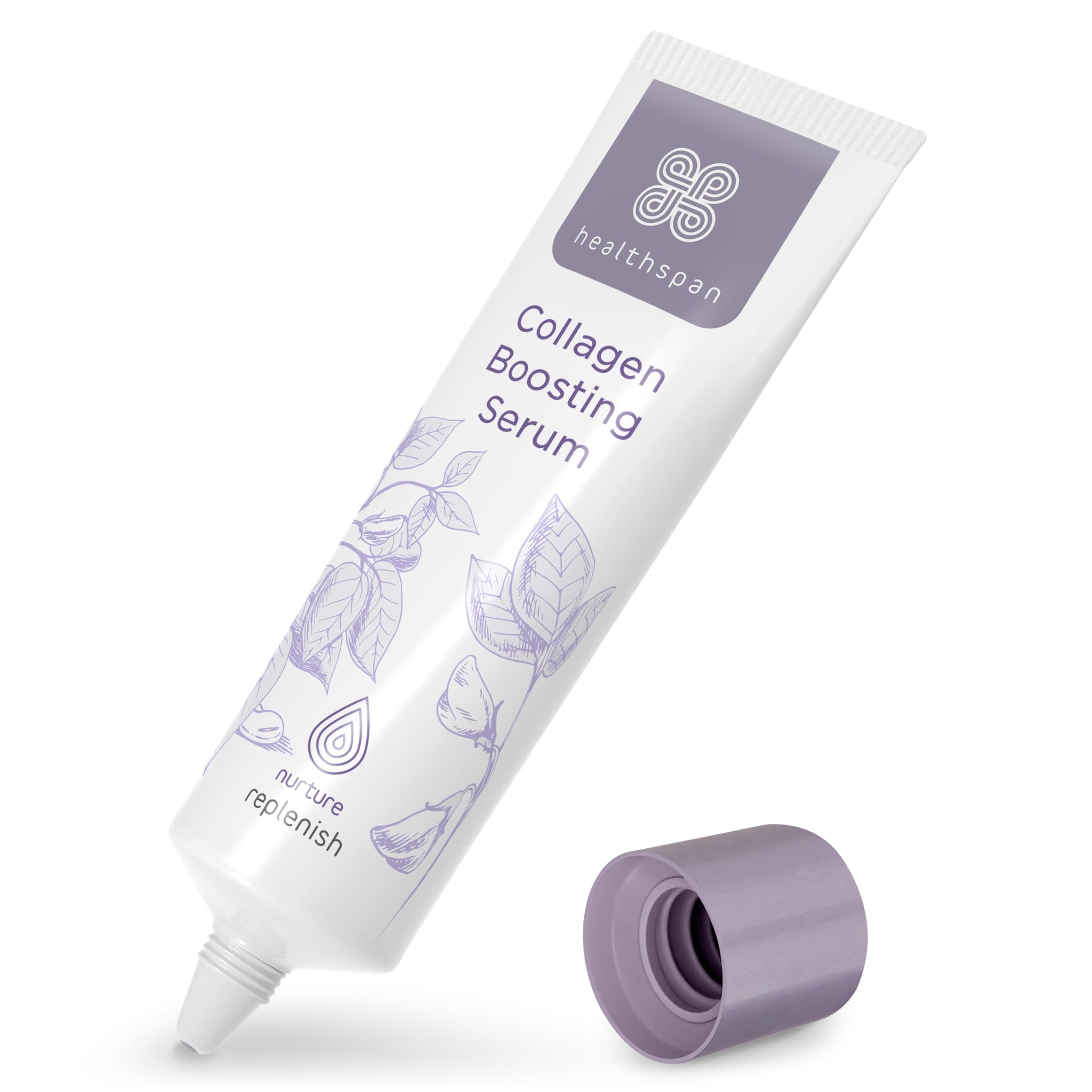 Healthspan Replenish Collagen Boosting Serum | Vitamins C & E | Plant Oestrogens | Reduces Fine Lines & Wrinkles | Menopause Support (30ml)