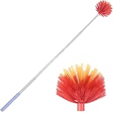 TOXYMHO Cobweb Duster with Extension Pole, 59" Adjustable Spider Web Brush | Washable Duster with Medium-Stiff Bristles for Ceiling Fan, High Ceilings, Blinds, Furniture, Kitchen, and Home Cleaning