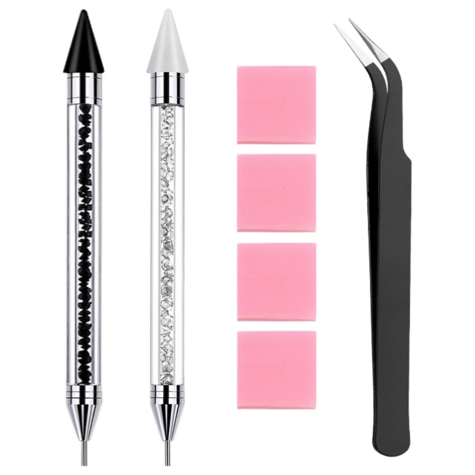 Photo 1 of 2 Pack Rhinestone Picker Tool Dotting Pen, Wax Pencil for Rhinestones with Tweezer, Crystal Diamond Pickup Tool Gem Jewel Applicator, Rhinestone Tool for Crafting Bedazzling DIY Nail Art