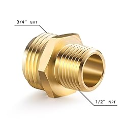 3/4”GHT Male x 1/2”NPT Male Connector,Brass