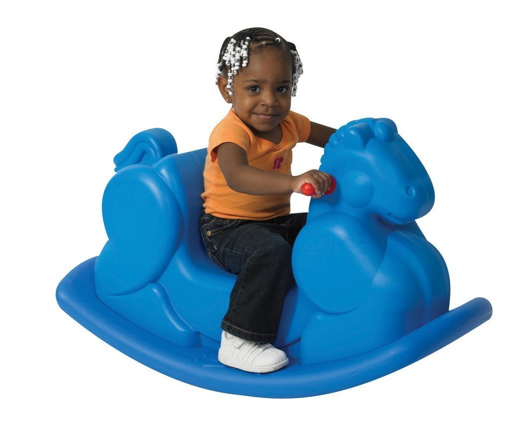 blue rocking horse