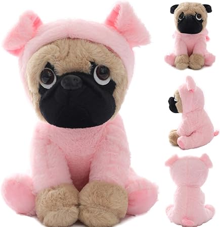 Amazon Joyamigo ぬいぐるみ パグ 犬 子犬 ぬいぐるみ ぬいぐるみ ぬいぐるみ 豚のコスチューム とてもかわいい品質のテディぬいぐるみ 10インチ 豚 ぬいぐるみ おもちゃ