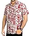 La Leela Men's Aloha Hawaiian Shirt Short Sleeve Button Down Casual Beach Party Green