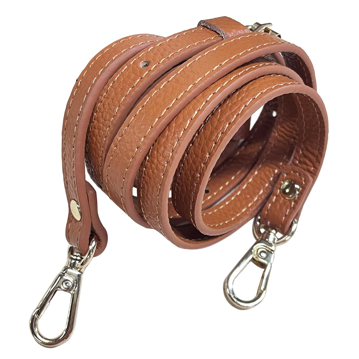 POFET 110-130cm Adjustable Genuine Leather Handbags Shoulder Bag Strap Handle Replacement Bag Accessories - Brown