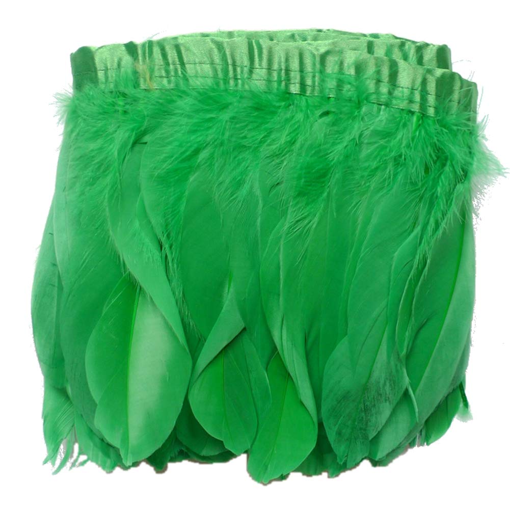 Sowder Duck Goose Feather Trim Fringe 2 Yards(Dark Green)
