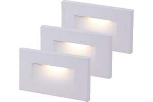 CLOUDY BAY 120V Dimmable LED Indoor Outdoor Step Light,3-Pack,3000K Warm White,Stair Light,White Finish