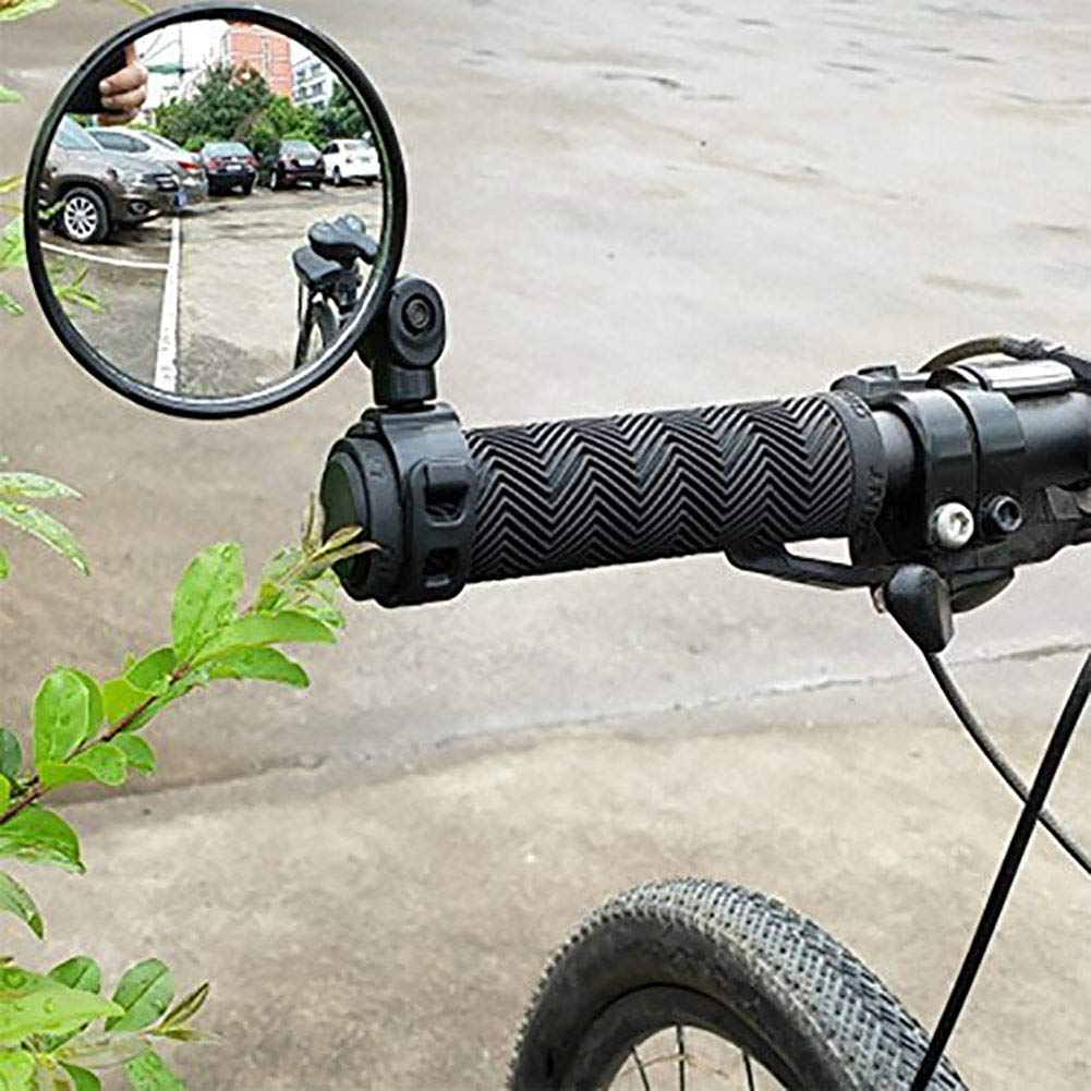 Urisgo Bike Mirror, Rear View Mirror for Bicycle Convex Wide Angle Handlebar with Glass for Cycling Mountain Bike 1 pc