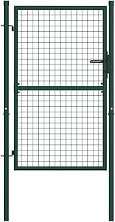 vidaXL Gartentor Gartentür Zauntür Hoftor Gartenpforte Zauntor Hoftür Gartenzaun Pforte Tür Tor Einfahrtstor Garten Stahl 125x100cm Grün