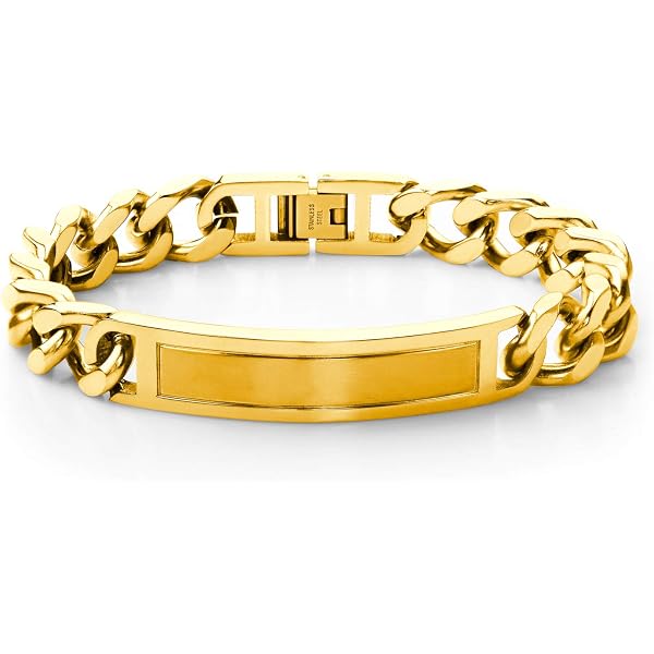 Feifuli Men's Stainless Steel Link Chain Bracelet - Adjustable Black Bracelet For Men, Gift For Dad/Husband - View #8