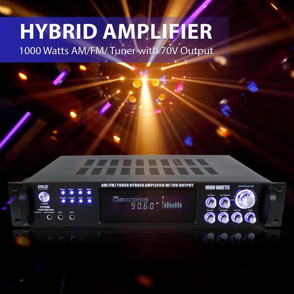 Pyle AM/FMチューナーハイブリッドアンプ 1000W 並行輸入品