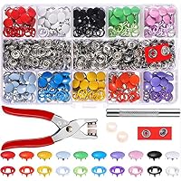 Sweetstore Household Snap Button with Snaps Pliers and Organizer Storage Containers,100pcs/set 10 Colors,150pcs/set 10 Colors,180pcs/set 10 Colors (D, 17.29.22cm)