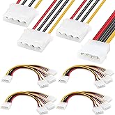 DKARDU 10 Pack LP4 Splitter, LP4 Male to 3X 4 Pin Molex Female Power Adapter Cable, 1 to 3 D Type Large 4 pin IDE Molex Power