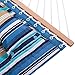 Hammock Quilted Fabric with Pillow Double Size Spreader Bar Heavy Duty Stylish for Outdoor Garden Patio, 14 FT, 2 Person 450 lbs Capacity(Blue Stripe)