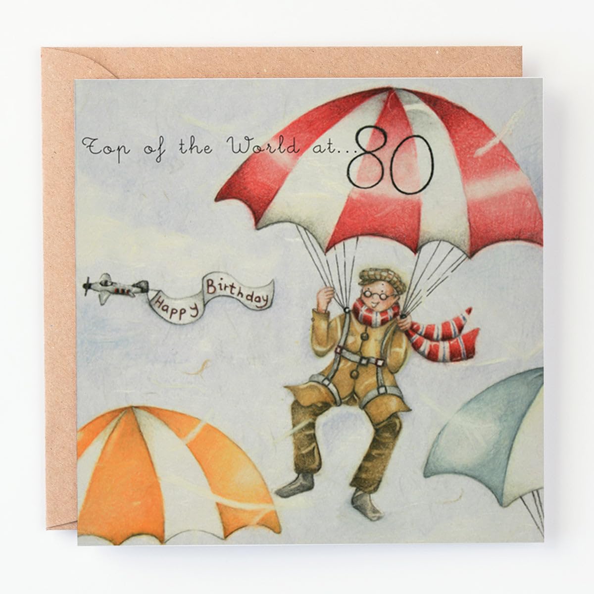 80th Birthday Card "TopOf The World at 80" (Men Who Love Life)