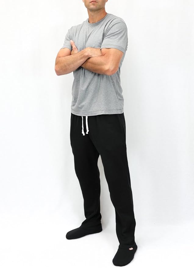 Sweatpants with built in socks amazon Clearance