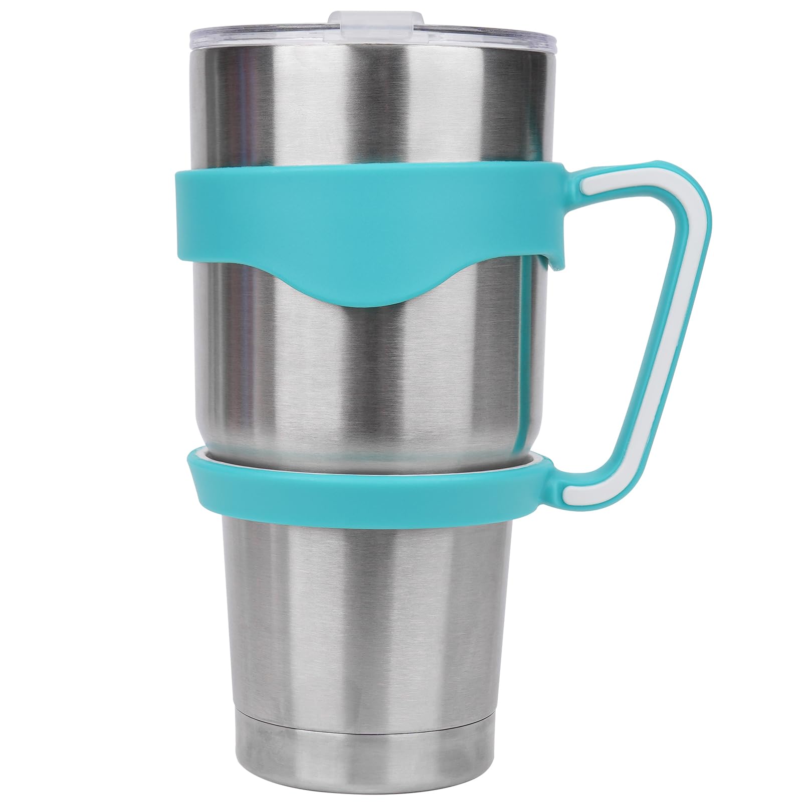 Linkidea Tumbler Handle Compatible with 30oz YETI Rambler, OZARK TRAIL Tumbler, Portable Anti Slip Travel Mug Grip, Green