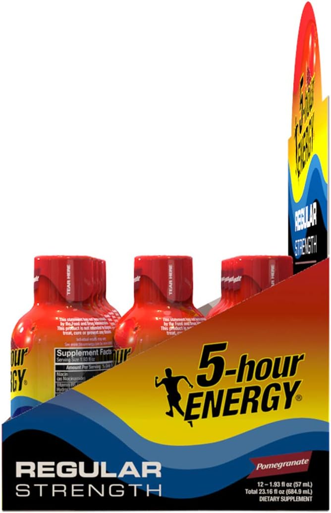 5-hour ENERGY Shot, Regular Strength Pomegranate, 1.93 Ounce, 24 Count: Health & Personal Care