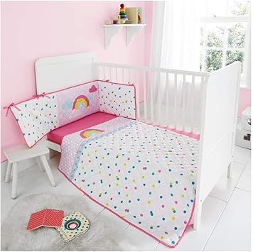 Goldstar Luxus Baby Regenbogen Set Jungen Madchen Kinderbett Kinderzimmer Bettdecke Jersey Spannbetttuch Amazon De Kuche Haushalt