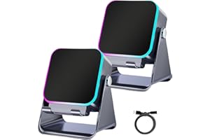 5-in-1 Wireless Induction Bluetooth Speaker with Adjustable Phone Stand, Cell Phone Stand with Wireless Bluetooth Speaker, St