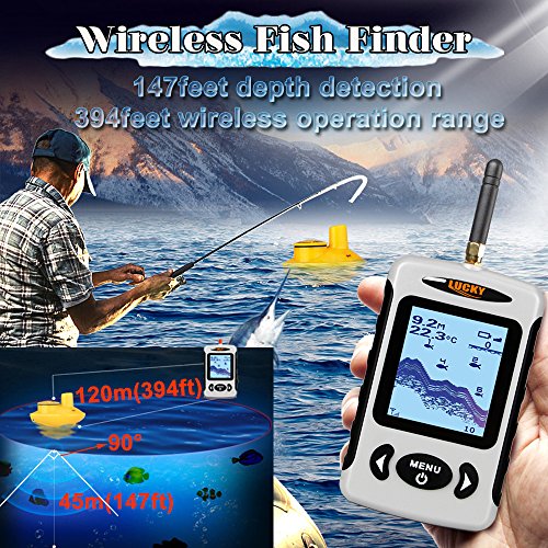 Lucky Wireless Fish Finder Sonar Sensor Portable Sonar Fishfinder LCD