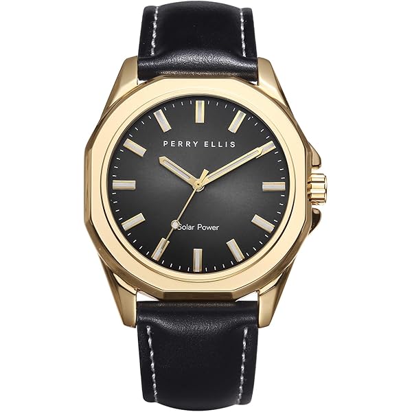 Amazon.com: Perry Ellis Solar Powered Mens Watch | Vegan Leather