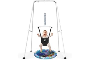 G TALECO GEAR Baby Jumper with Stand,Baby Bouncer,Easy Set-Up,Baby Exerciser for Active Babies,Suitable for Indoor and Outdoor, Water Mat Include (Black)
