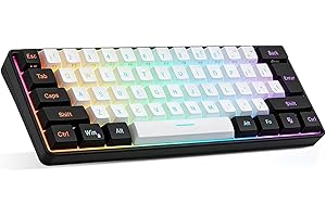 Portable 60% Gaming Keyboard and Mouse Combo, Ultra-Compact 61 Keys RGB Backlit Mini Keyboard, Lightweight Wired Gaming Set f