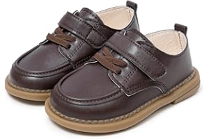 Casazoe Infant Baby Boys Girls Oxford Shoes PU Leather Wedding Loafers Brogue Toddler Baptism Dress Shoes First Steps Walking Flat Lazy Crib Shoe