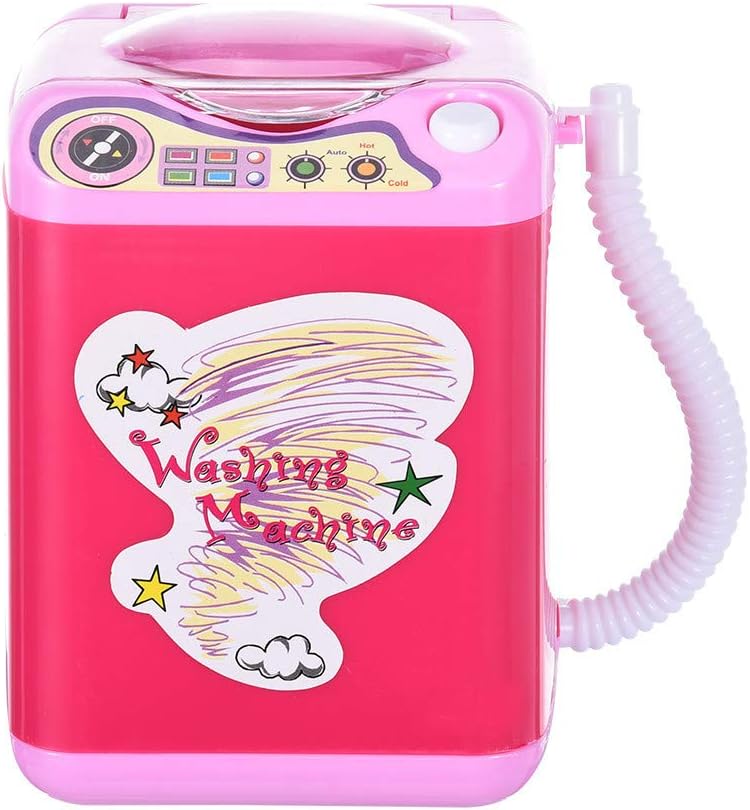 Huifa Makeup Tool Mini Washing Machine,Fashion Makeup Brush Sponge and Powder Puff Cleaner Device Toy (Pink)