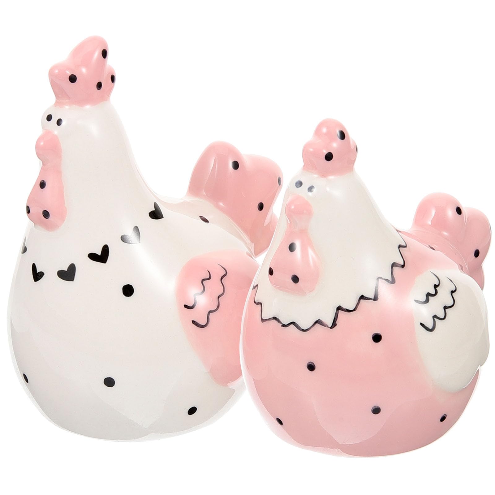 Garneck 2pcs Ceramic and Pepper Shaker Set, Easter Chicken Canister Set Hen Shape Seasoning Bottle Salt Container Dining Table Decor for Easter Party